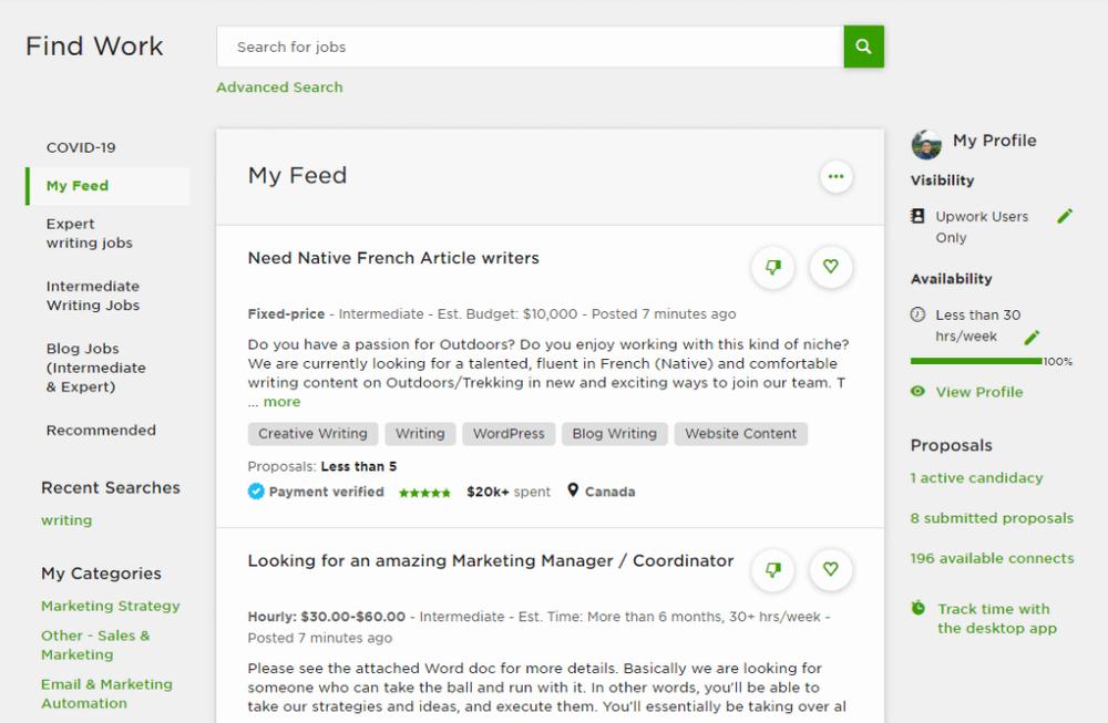 Vous êtes à la recherche dun emploi décriture en français ? Trouvez le job de vos rêves sur Upwork.