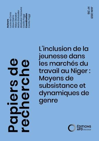 Image montrant la couverture du document de recherche Linclusion de la jeunesse dans les marchés du travail au Niger : Moyens de subsistance et dynamiques de genre.