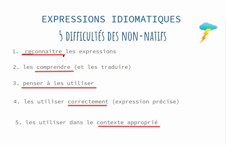 Une image montrant les difficultés des non-natifs avec les expressions idiomatiques.