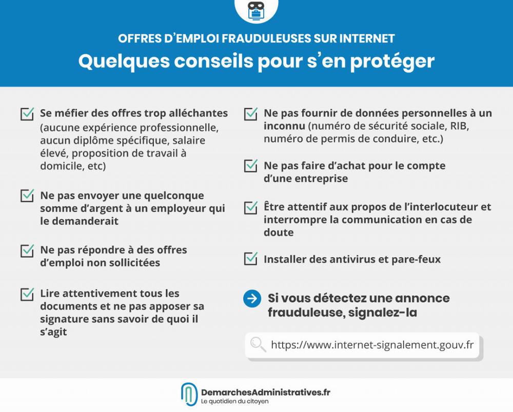 Quelques conseils pour se protéger des offres demploi frauduleuses sur Internet.