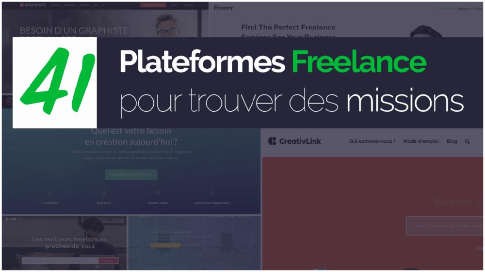 Une image avec le texte 41 plateformes freelance pour trouver des missions.